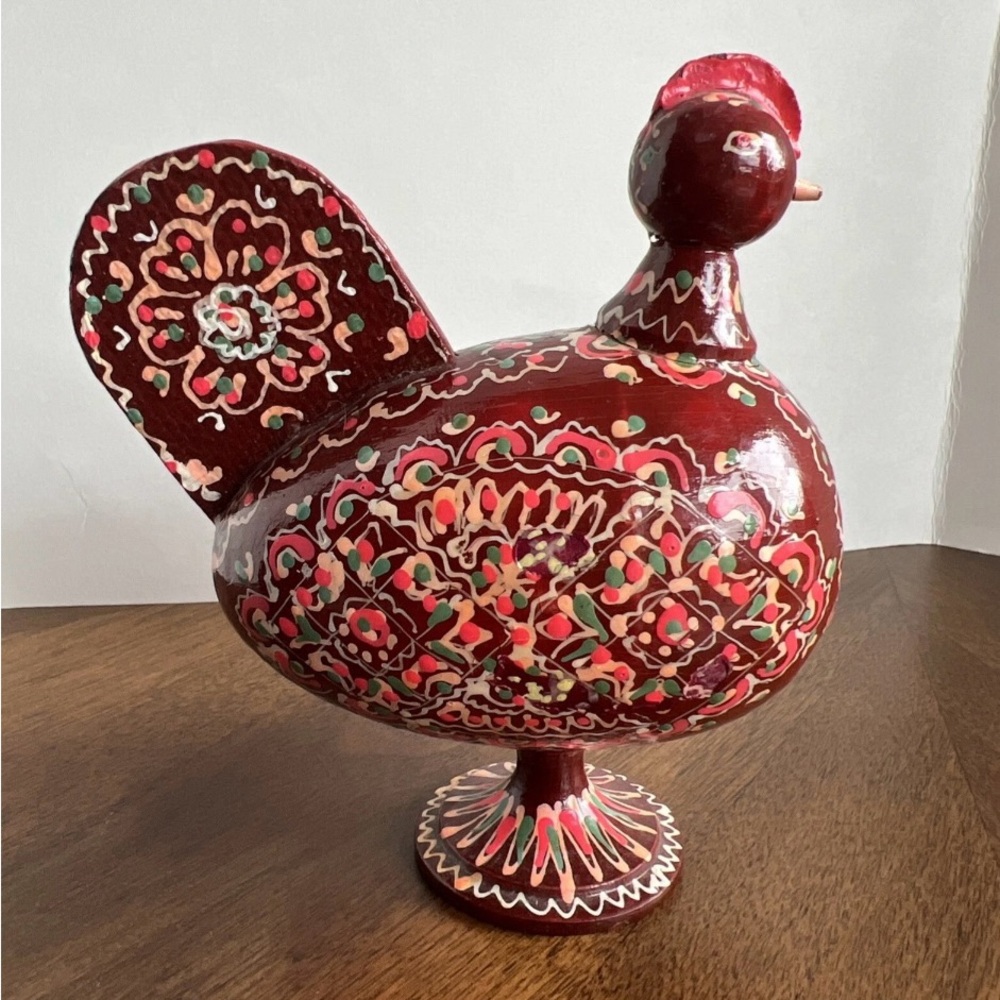 Handcrafted Red Decorative Bird Figurine